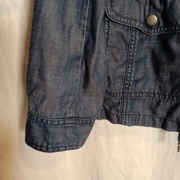 Talbots Lyocell/Cotton/Linen Lightweight Indigo Denim Anorak Jacket Small - Picture 7 of 13